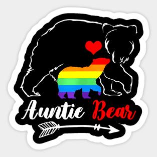 Lgbt Auntie Bear Aunt Gay Pride Proud Mom Mothers Day Sticker